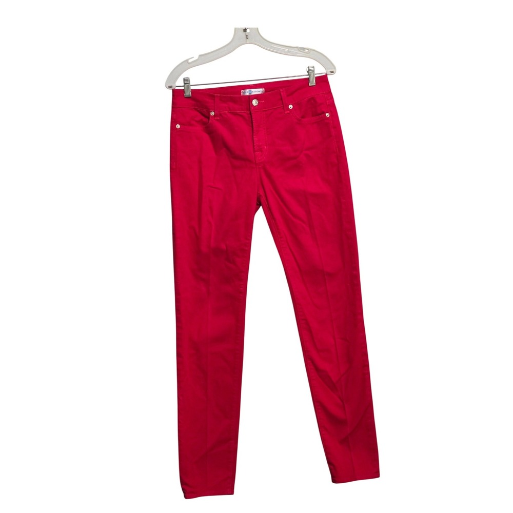 Blue Essence Womens Red Slim Straight Leg Jeans Mid‎ Rise Made in USA  Sz 8